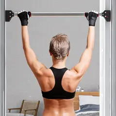 SPORTNOW Doorway Pull Up Bar, No Screws Door Frame Chin Up Bar, Adjustable Length (75-92cm) for Home Gym Workout, Max Load 200kg - 8