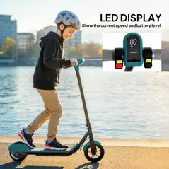 SPORTNOW Electric Scooter for Kids, with LED Display, Green - 8