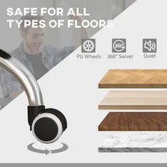 Vinsetto High Back Vibration Massage Office Chair, Heated Reclining PU Leather Computer Chair with Footrest, Grey - 8