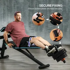 SPORTNOW Tib Bar with 2 x 5kg&2 x 10kg Olympic Weight Plates, Tibialis Trainer Calf Raise Machine for Shin Splints and Knee Pain Relief, for Home, Gym, Lifting and Strength Training - 4