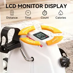 SPORTNOW Seated Pedal Exerciser with Dual Massage and Adjustable Height - 6