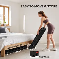 SPORTNOW Folding Walking Treadmill, Under Desk Walking Pad with Incline, Black - 8