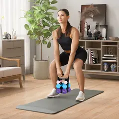 SPORTNOW Dumbbells Set with Storage Rack, 2 x 1kg, 2 x 3kg, 2 x 5kg, Pink - 8