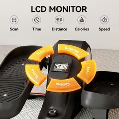 SPORTNOW Under Desk Elliptical Machine with LCD Monitor, 8 Adjustable Magnetic Resistances for 2-in-1 Seat & Stand Up Exercise - 7