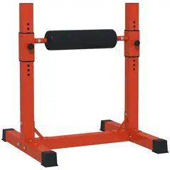 SPORTNOW Bulgarian Split Squat Stand, 12-Level Adjustable Single Leg Squat Machine with Foam Roller and Anti-Slip Pads for Lower Body Strength Training, Red - 1