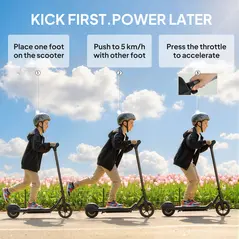 SPORTNOW Electric Scooter for Kids, with LED Display, Green - 4