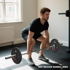 SPORTNOW Olympic Weight Plate, 2"/5cm Weight Disc with Tri-Grips, 20kg Dumbbell Plate for Weightlifting and Strength Training Home Gym Fitness Workout, Black - 9