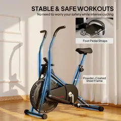 SPORTNOW Exercise Bike with Adjustable Seat, LCD Display for Home Gym - 7