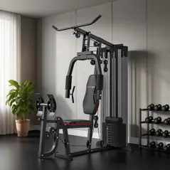 SPORTNOW Weights Machine, Multi Gym with 45kg Weight Stack, Compact Home Gym Leg Press Machine for Full Body Training - 8