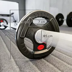 SPORTNOW Olympic Weight Plates, 2"/5cm Weight Disc Pair with Tri-Grips, 2 x 2.5kg Dumbbell Plates for Weightlifting and Strength Training Home Gym Fitness Workout, Black - 3