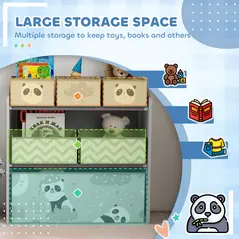 ZONEKIZ Kids Table and Chairs, Kids Storage Unit and Kids Easel Set, Cute Animal Design Kids Activity Furniture Set for Ages 3-8 Years, Grey - 4