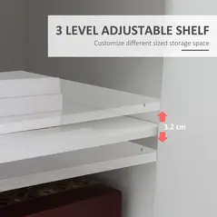 Vinsetto Printer Stand Mobile Printer Cabinet with Storage, Open Shelf, Drawer for Home Office, 60cm x 39cm x 80cm, White - 5