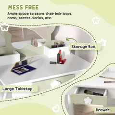 ZONEKIZ 5 PCs Kids Furniture Set Flower Design for 3-5 Years - 5