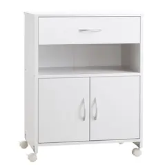 Vinsetto Printer Stand Mobile Printer Cabinet with Storage, Open Shelf, Drawer for Home Office, 60cm x 39cm x 80cm, White - 1
