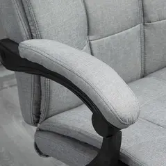 Vinsetto Office Chair with Footrest Ergonomic Office Chair with Armrests Lumber Support and Headrest Light Grey - 9