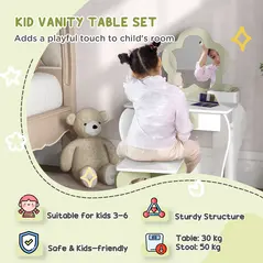 ZONEKIZ 5 PCs Kids Furniture Set Flower Design for 3-5 Years - 6