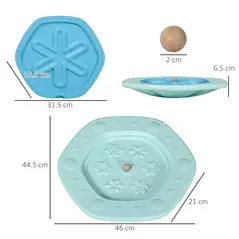 ZONEKIZ Two-In-One Balance Board, Kids Wobble Board with Ball - Blue - 3