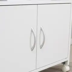 Vinsetto Printer Stand Mobile Printer Cabinet with Storage, Open Shelf, Drawer for Home Office, 60cm x 39cm x 80cm, White - 7