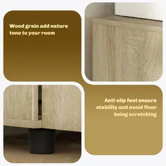 Vinsetto Two-Tier Locking Office Storage Cabinet - Oak - 5