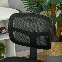 Vinsetto Small Office Chair without Arms, Ergonomic Swivel Mesh Desk Chair with Curved Back and Wheels, Height Adjustable, for Home Vanity Computer Dressing Table Study Bedroom, Holds Up to 120 kg - 8