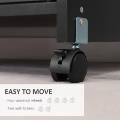 Vinsetto Printer Stand Mobile Printer Cabinet with Storage, Open Shelf, Drawer for Home Office, 60cm x 39cm x 80cm, Black - 6