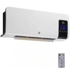 HOMCOM 2000W Wall-Mounted Heater, 18-45°C Temperature, White - 1