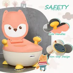 ZONEKIZ Baby Potty Training Toilet with Splash Guard, Anti-Tip Feet, Side Handles, Easy to Clean - 4