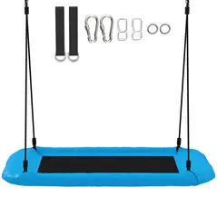 AIYAPLAY Nest Swing with Adjustable Ropes and Tree Straps, Basket Swing for Kids, 300KG Capacity for Indoor Outdoor, Blue - 1