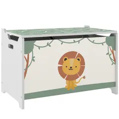 AIYAPLAY Toy Box with Lid, Safety Hinges and Groove Handles, Toy Storage organiser for Kids, Living Room, Playroom, Green - 1