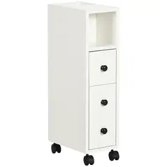 kleankin Slimline Bathroom Storage Cabinet - White - 1