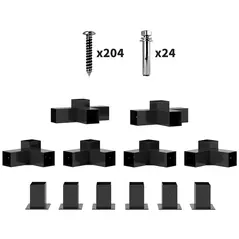 Outsunny 12PCS Pergola Kit, Pergola Brackets with 3-Way & 4-Way Corner Brackets for 9.6 x 9.6 cm (Actual 9.2 x 9.2 cm) Lumber - 1