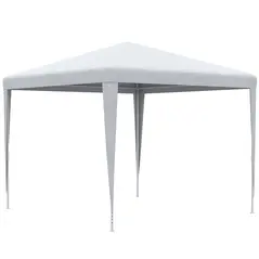 Outsunny 2.7m x 2.7m Garden Gazebo Marquee Party Tent Wedding Canopy Outdoor, White - 1