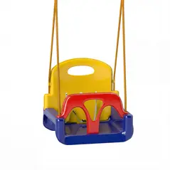Outsunny 3 in 1 Detachable Kids Swing Seat with Seatbelt, Adjustable Rope for Indoor, Outdoor, Dark Blue - 1