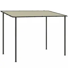 Outsunny 3 x 2 m Lean to Garden Pergola, Metal Frame Gazebo Pergola with UPF30+ Protection, Sloped Roof, Drainage Holes, Cream - 1
