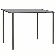 Outsunny 3 x 2 m Lean to Garden Pergola, Metal Frame Gazebo Pergola with UPF30+ Protection, Sloped Roof, Drainage Holes, Grey - 1