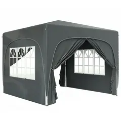Outsunny 3 x 3m Pop-Up Gazebo Shelter, with Accessories - Dark Grey - 1