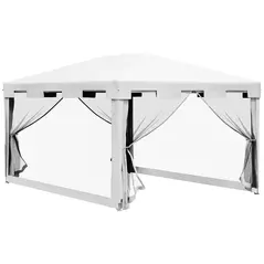 Outsunny 4 x 3 m Party Tent Wedding Gazebo Outdoor Waterproof PE Canopy Shade with Panel - 1