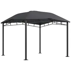 Outsunny 3x3(m) Outdoor Gazebo Garden Gazebo Pavilion Sunshade Canopy Tent with Steel Frame, Grey - 1