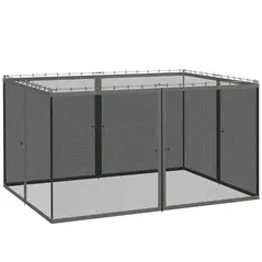 Outsunny 352 x 207cm Universal Replacement Mesh Sidewall Netting for Patio Gazebos and Canopy Tents, (Sidewall Only) Dark Grey - 1