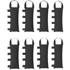 Outsunny 8 Pack Gazebo Sand Weights Bags, 40 kg 600D Heavy Duty Sand Bags Sandbags for Canopy Tent Legs, Without Sand, Black - 1