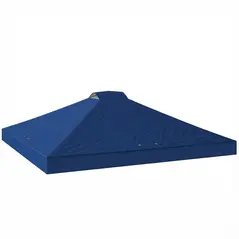 Outsunny Gazebo Roof Replacement UV50+ Waterproof Pop Up Canopy Cover with 8 Drainage Holes 3 x 3 m Blue - 1