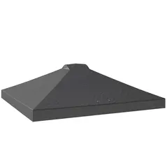 Outsunny Gazebo Roof Replacement UV50+ Waterproof Pop Up Canopy Cover with 8 Drainage Holes 3 x 3 m Dark Grey - 1