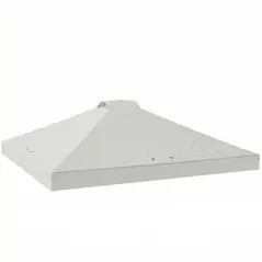 Outsunny Gazebo Roof Replacement UV50+ Waterproof Pop Up Canopy Cover with 8 Drainage Holes 3 x 3 m White - 1