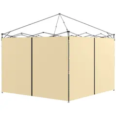 Outsunny Set of Two 3 x 3(m) Replacement Zipped Gazebo Walls - Beige - 1