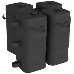 Outsunny Set of 4 Heavy Duty Gazebo Weights Bags, 500D Sand Weights with Carry Handles for Garden Marquee, Parasol, Black - 1