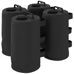 Outsunny Set of 4 Gazebo Weights Sand Bags, Gazebo Water Weights Bags with Carry Handles for Garden Marquee, Parasol, Black - 1