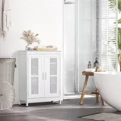 kleankin Modern Bathroom Floor Cabinet - White - 2