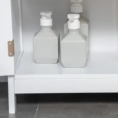 kleankin Modern Bathroom Floor Cabinet - White - 9