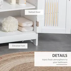 kleankin Modern Bathroom Floor Cabinet - White - 6