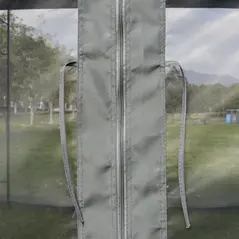 Outsunny 3(M)x3(M) Garden Gazebo Double Top Outdoor Canopy Patio Event Party Wedding Tent Backyard Sun Shade with Netting - Grey - 8